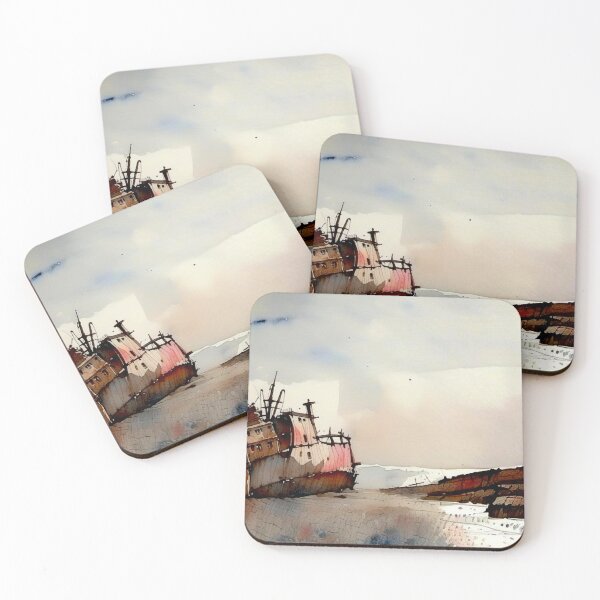 Item preview, fishermen ship docked on sea shore designed and sold by subhashlimaye.