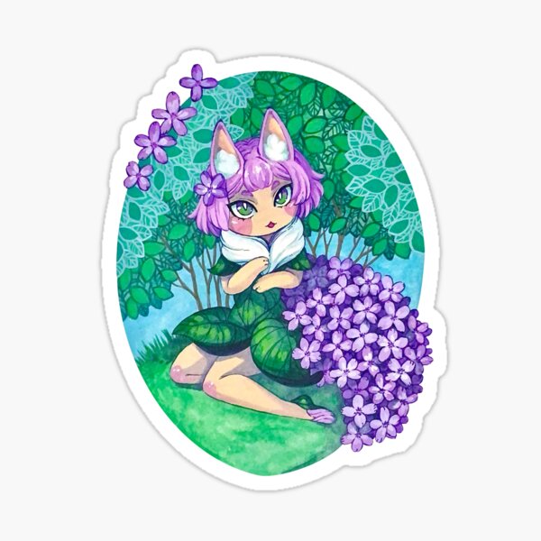 Item preview, Lilac flower Fox designed and sold by Forest-Workshop.