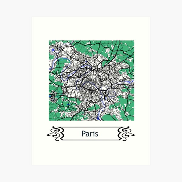 Item preview, Minimalist Map Of Paris designed and sold by design2xstudio.