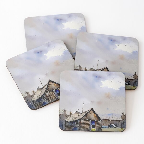 Item preview, Water color landscape of a small village with beautiful huts designed and sold by subhashlimaye.