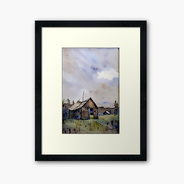 Item preview, Water color landscape of a small village with beautiful huts designed and sold by subhashlimaye.
