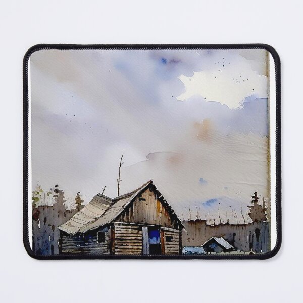 Item preview, Water color landscape of a small village with beautiful huts designed and sold by subhashlimaye.