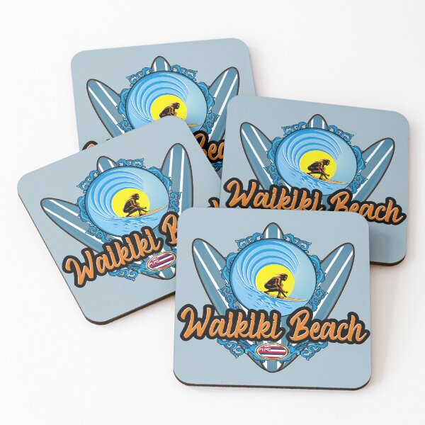 Item preview, Waikiki Beach Hawaii surfer vintage surfboard designed and sold by studioss76.
