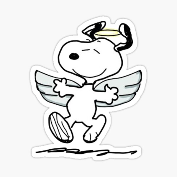Vista previa del artículo con la obra «Ángel Snoopy», diseñado y vendido por One Eye Open Designs.