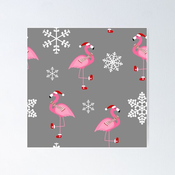 Item preview, grey christmas santa claus flamingo designed and sold by Gossip Rag.