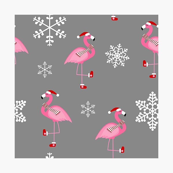 Item preview, grey christmas santa claus flamingo designed and sold by Gossip Rag.