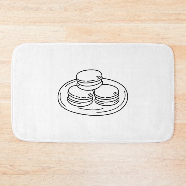 Item preview, Macaron with a creamy filling resting on a small plate designed and sold by rasagamastore.