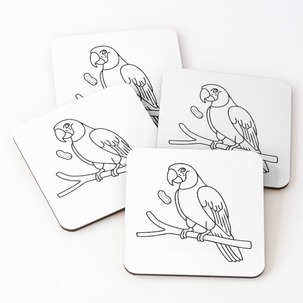 Item preview, Macaw perched on a tree branch holding a peanut designed and sold by rasagamastore.