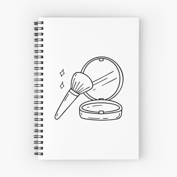 Item preview, Makeup brush resting next to an open compact mirror designed and sold by rasagamastore.