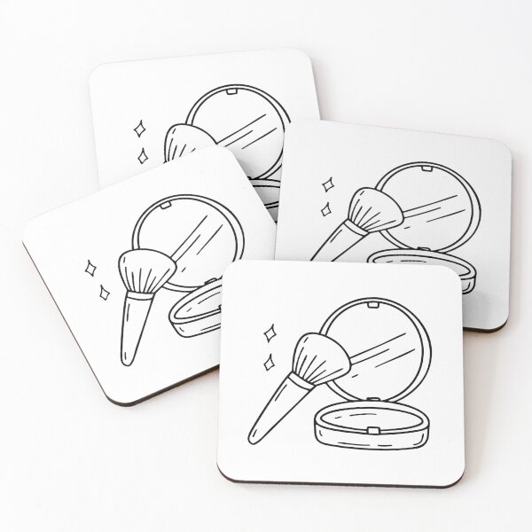 Item preview, Makeup brush resting next to an open compact mirror designed and sold by rasagamastore.