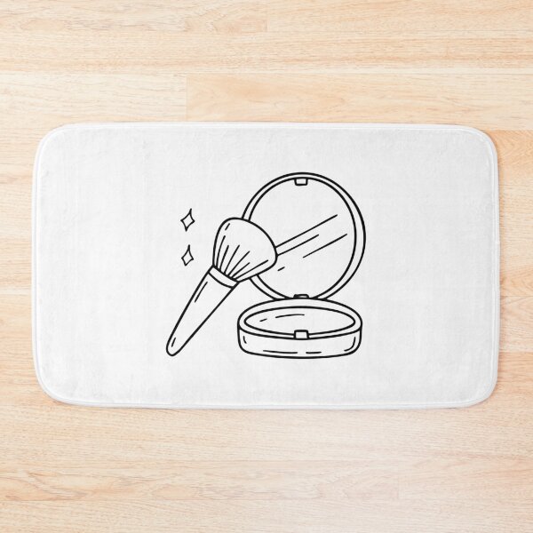 Item preview, Makeup brush resting next to an open compact mirror designed and sold by rasagamastore.