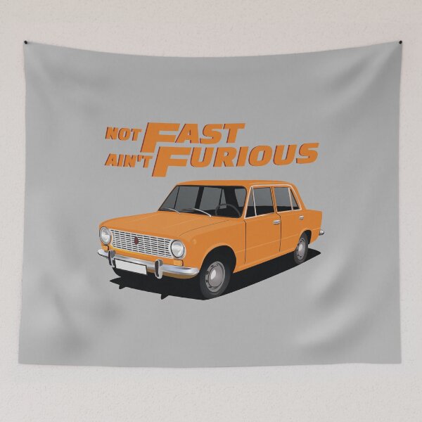 Item preview, Not Fast, Ain't Furious - VAZ-2101 - Lada 1200 - orange designed and sold by knappidesign.