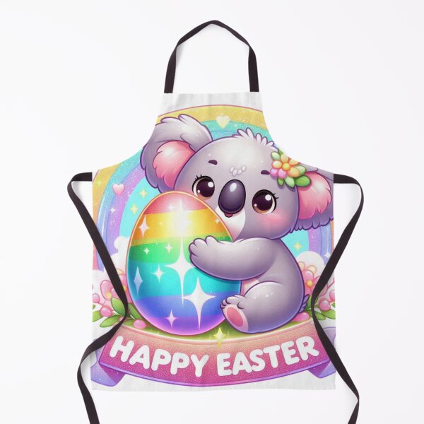 Item preview, Cute Easter koala, Easter koala, Happy Easter, pastel Easter, cute animals, rainbow shine, glossy frame, white background, spring vibes, adorable creatures designed and sold by Brilliant minds.
