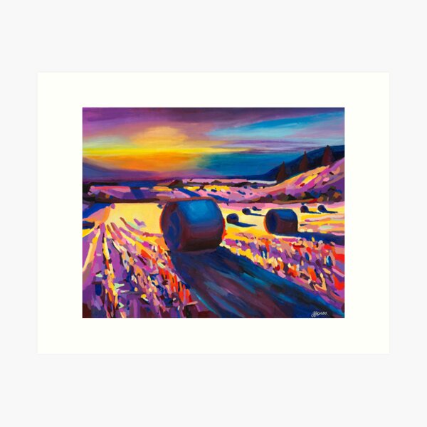 Item preview, Hay Bale Sunset designed and sold by OffbeatTassie.