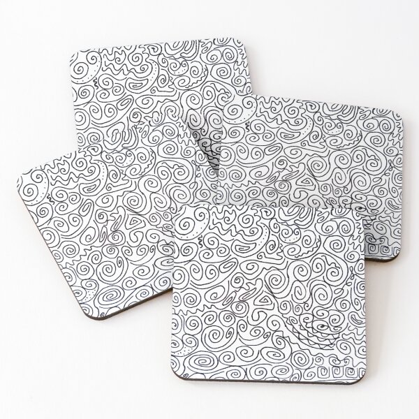 Item preview, Black spirals – filigree line pattern designed and sold by Vision Illustrated.
