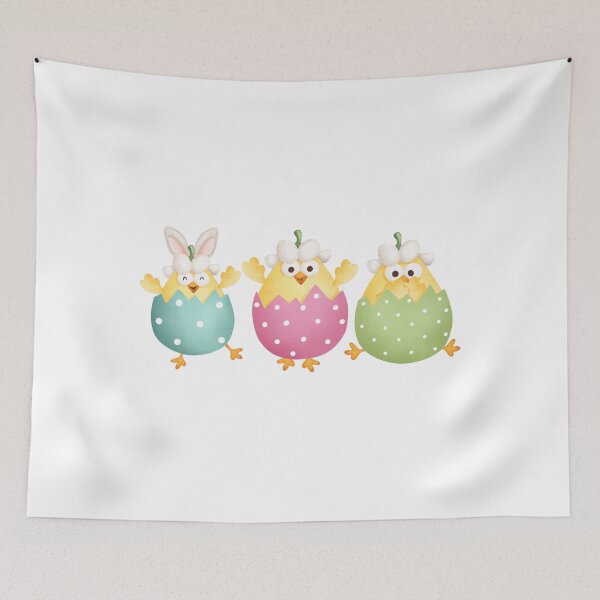 Item preview, Easter eggs and cheeky little chicks on a spring adventure designed and sold by GusiaTreasures.