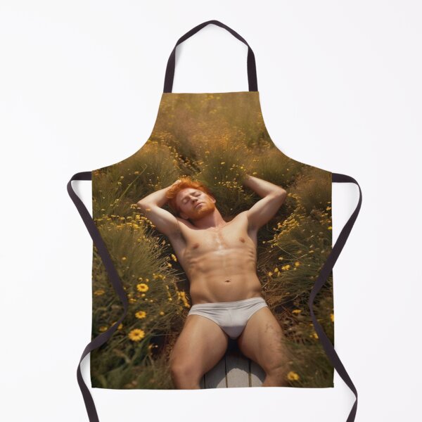 Item preview, Wildflower Dream – Redhead Male Portrait in Underwear designed and sold by PurrfectMess.