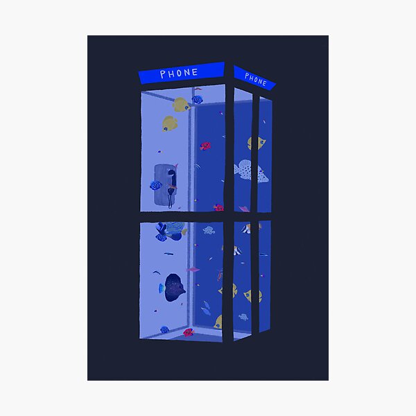 Item preview, Telephone Booth Filled with Saltwater Fish designed and sold by Romanticize the Life.