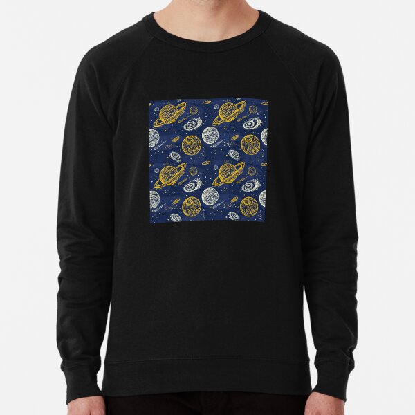 Item preview, Hand drawn abstract Outerspace with planets comets and stars repeating pattern designed and sold by Jdawnink.