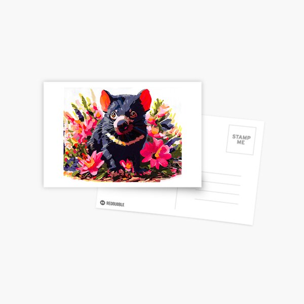 Item preview, Tasmanian Devil with Flowers designed and sold by OffbeatTassie.