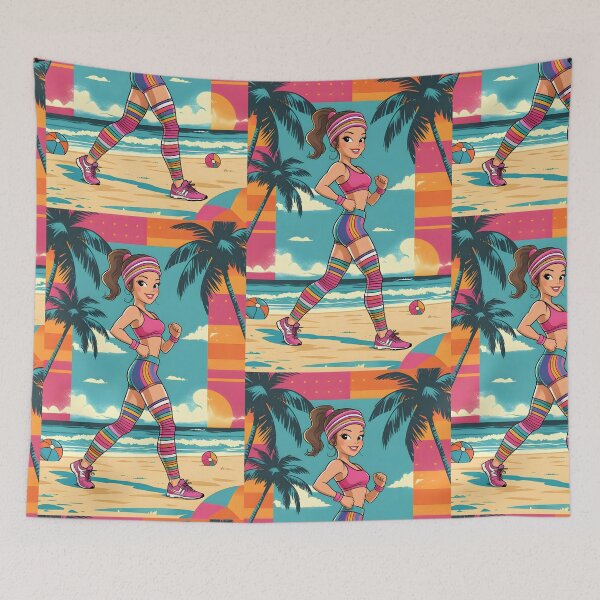 Item preview, Retro Beach Fitness - 80s Workout Vibes designed and sold by Rawecz Studio.