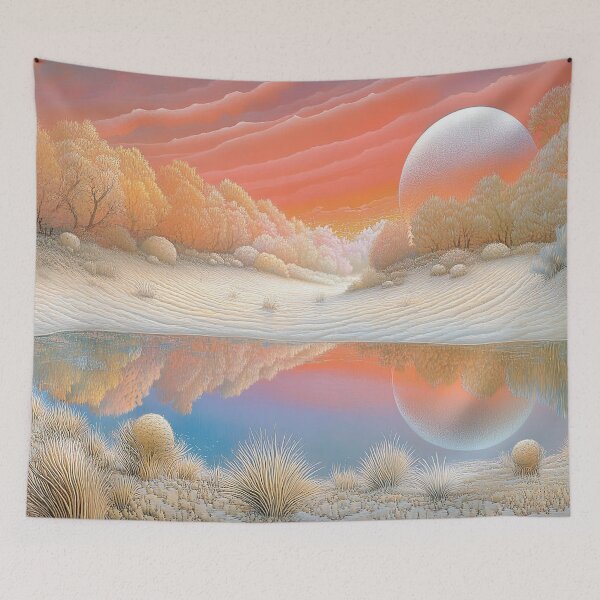 Item preview, Solstice Reflection: The Lunar Orb in Amber Meadows designed and sold by bloorose.