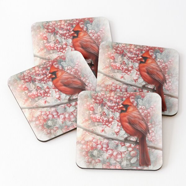 Item preview, Red Cardinal Perched On A Branch  designed and sold by Pretty-Bird.