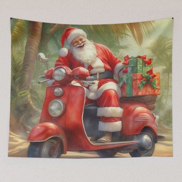 Item preview, Santa Claus In The Tropics On A Red Scooter  designed and sold by Pretty-Bird.