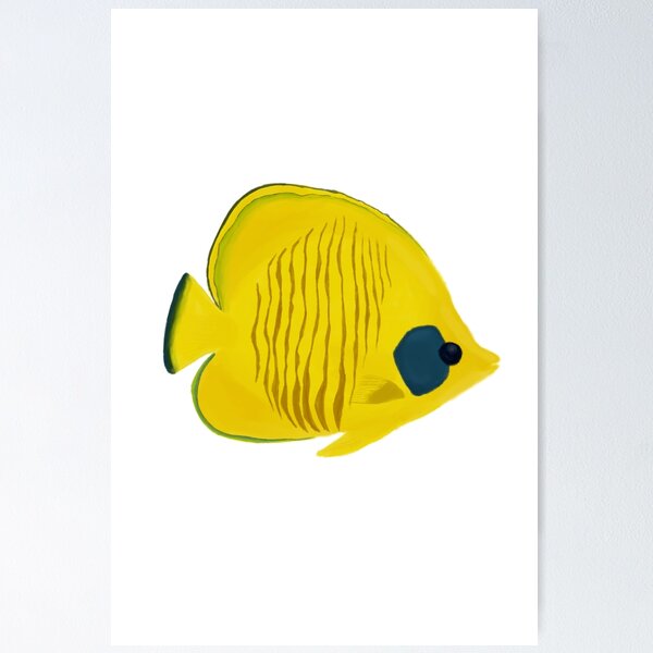 Item preview, Semilarvatus Butterfly Blue Cheeked Butterfly Fish designed and sold by Romanticize the Life.