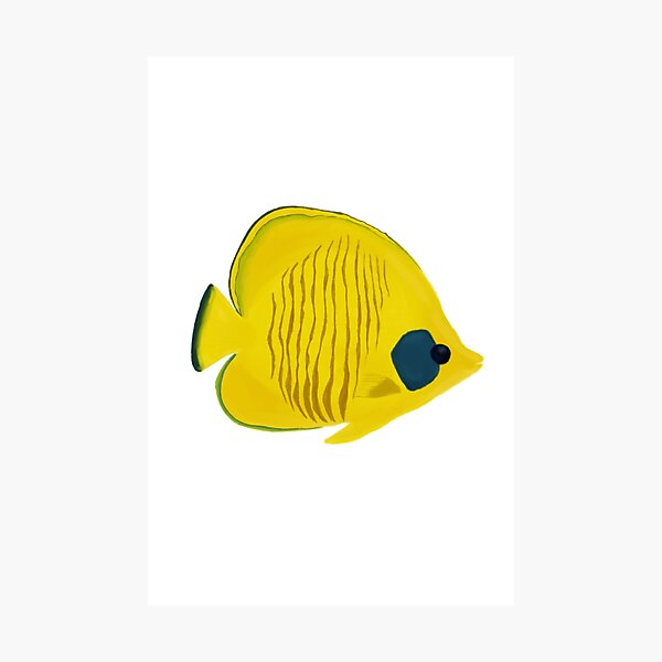 Item preview, Semilarvatus Butterfly Blue Cheeked Butterfly Fish designed and sold by Romanticize the Life.
