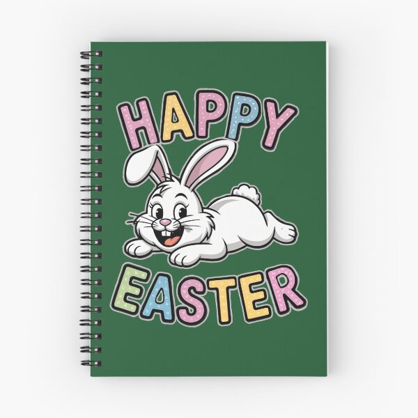 Item preview, Cute Happy Easter Bunny Illustration with Colorful Festive Text designed and sold by ElenaHrubes.