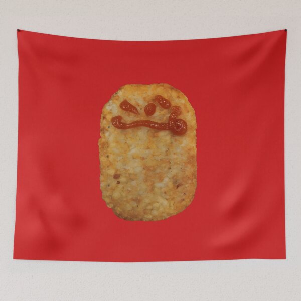 Item preview, Ketchup Smile Hash Brown 2.0 – A Quirky Breakfast Icon designed and sold by Matt's Artificial Nature.