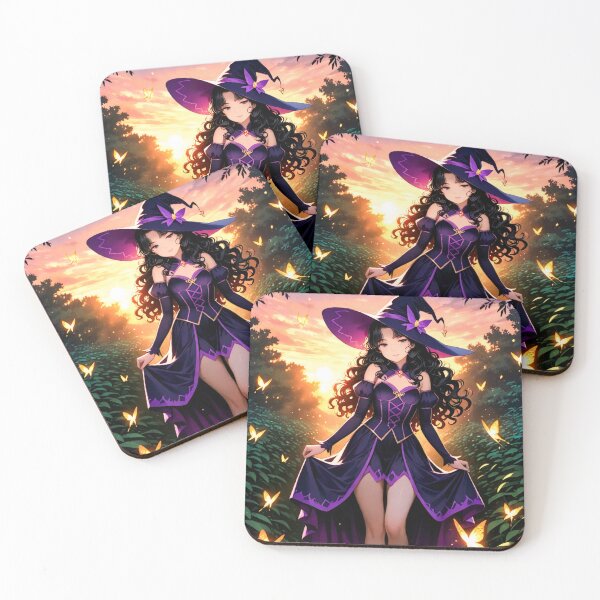 Item preview, Witch in a purple dress surrounded by magical butterflies designed and sold by Octagon20XX.