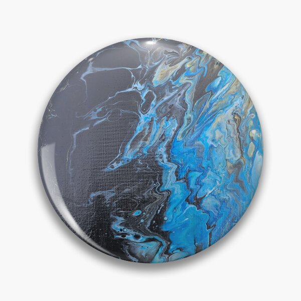 Item preview, Blue, Black, Gold, and White Abstract Waves designed and sold by TenomA.
