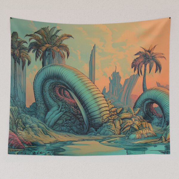 Item preview, Serpent's Rest: The Azure Coils Amidst Palm Shores designed and sold by bloorose.