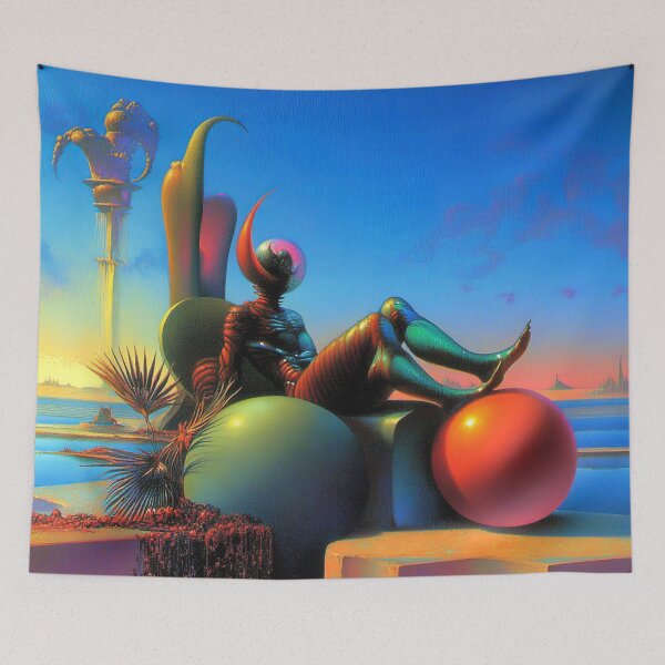Item preview, Chromatic Contemplation: The Alien Muse on Shores of Azure Dreams designed and sold by bloorose.