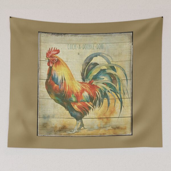 Item preview, Cock A Doodle Doo. Vintage Rooster Poster  designed and sold by Pretty-Bird.