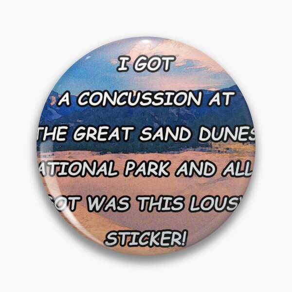 Item preview, I GOT A CONCUSSION AT THE GREAT SAND DUNES NATIONAL PARK AND ALL I GOT WAS THIS LOUSY STICKER! designed and sold by yainsley.