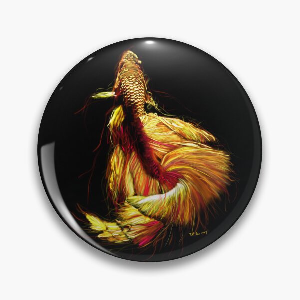 Item preview, Golden Betta Dance: Fiery Aquatic Art Print designed and sold by DeeplyShallow Art.