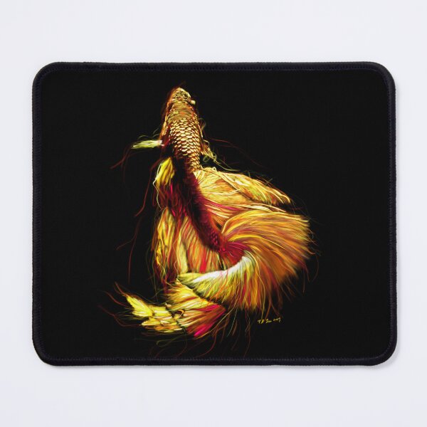 Item preview, Golden Betta Dance: Fiery Aquatic Art Print designed and sold by DeeplyShallow Art.