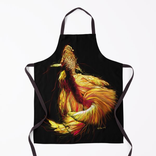 Item preview, Golden Betta Dance: Fiery Aquatic Art Print designed and sold by DeeplyShallow Art.