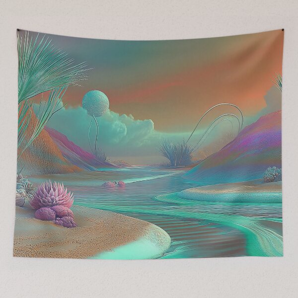 Item preview, Pastel Passage: The Whispering Stream Through Ethereal Shores designed and sold by bloorose.