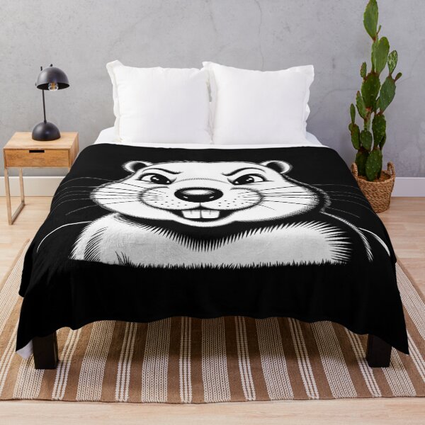 Item preview, Detailed Black and White Groundhog Face Illustration designed and sold by AnimalAirtistry.