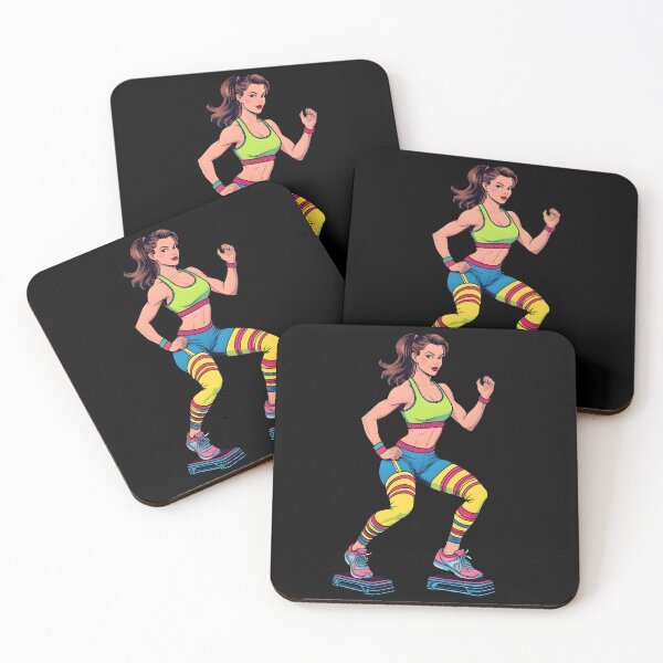 Item preview, Retro Step Aerobics - 80s Fitness Cartoon designed and sold by Rawecz Studio.