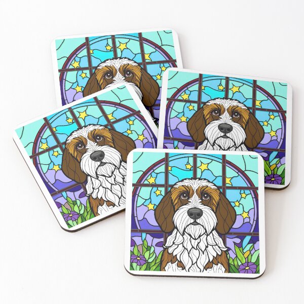 Item preview, Stained Glass Bernedoodle Under a Starry Sky designed and sold by Fredster1966.