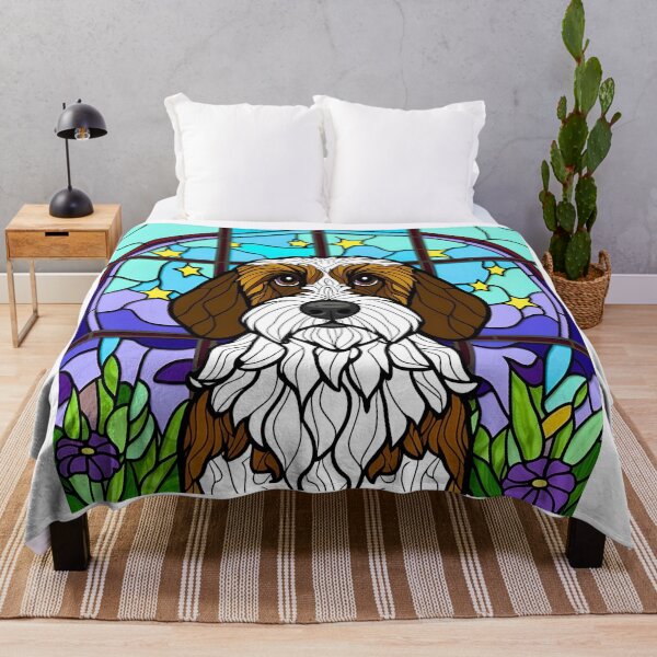 Item preview, Stained Glass Bernedoodle Under a Starry Sky designed and sold by Fredster1966.