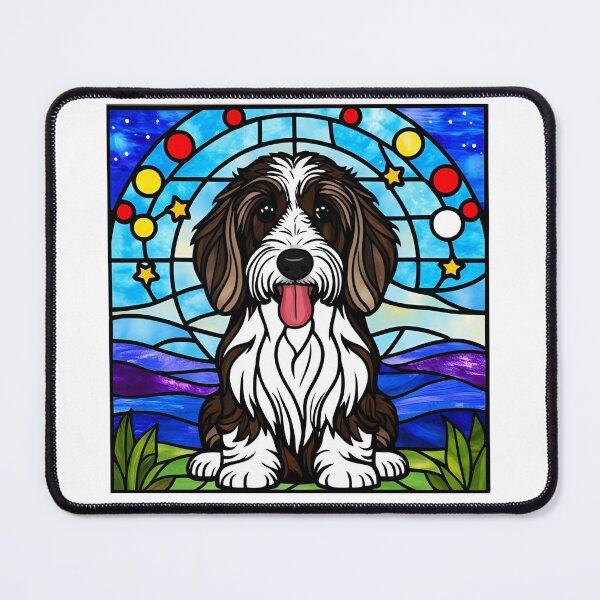 Item preview, Stained Glass Bernedoodle Under a Starry Sky designed and sold by Fredster1966.