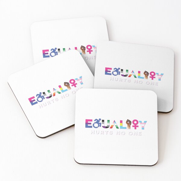 Item preview, Equality Hurts No One - Bi, Ace, Aro, WLW, MLM, Skin tone Range, Trans; White Text designed and sold by Star Danny Baeson.