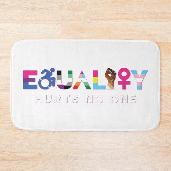 Item preview, Equality Hurts No One - Bi, Ace, Aro, WLW, MLM, Skin tone Range, Trans; White Text designed and sold by Star Danny Baeson.