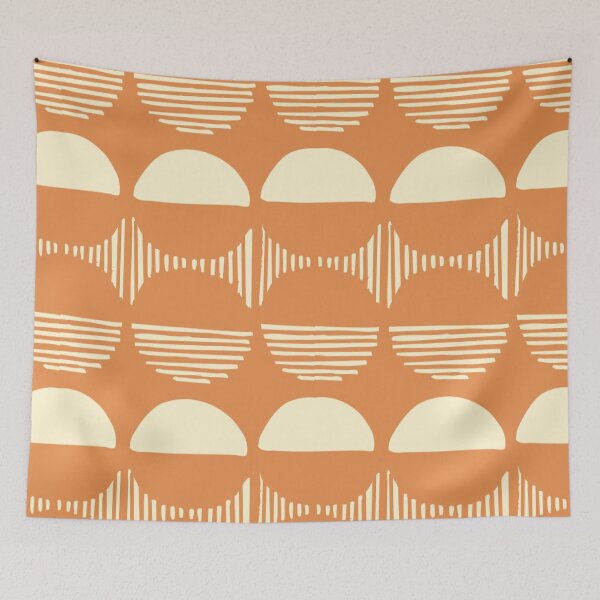 Item preview, Abstract Orange and Cream Modern Geometric Pattern designed and sold by Ink + Finch.